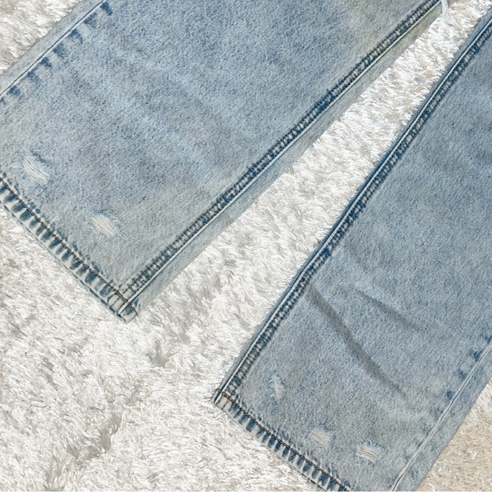 Nature Denim Light Wash Distressed Wide leg Jeans - Picture 2 of 10